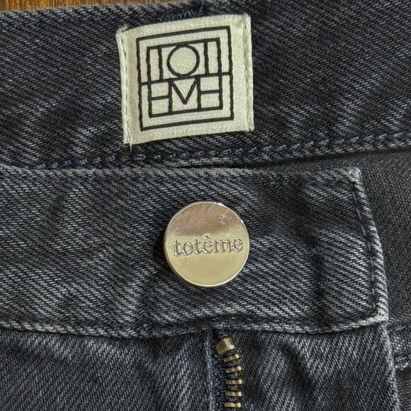 NWT Toteme Regular Fit Straight Leg Denim Jeans Women's size 26 Vintage Black - Picture 8 of 8
